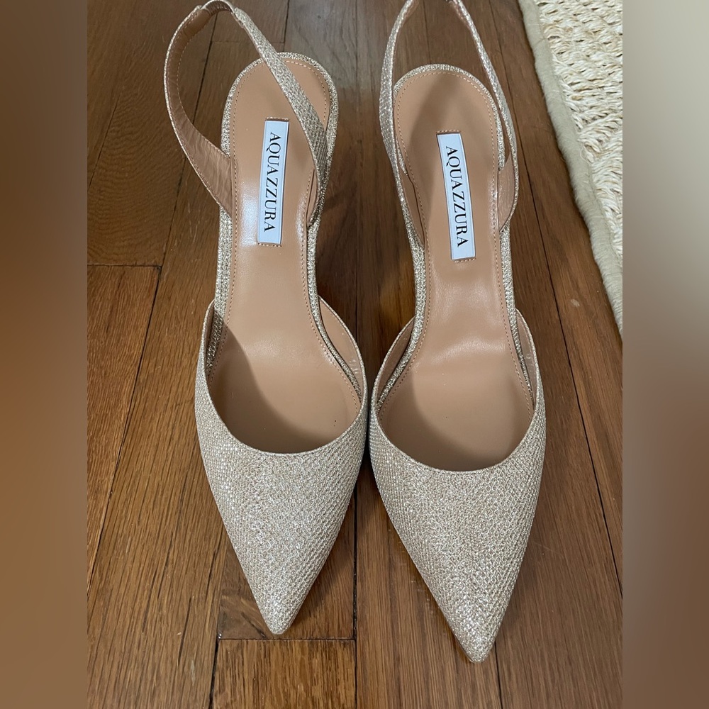 Aquazzura Gold Slingbacks